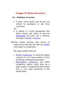 Chapter 8: Market Structures