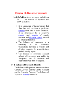 Chapter 14: Balance of payments