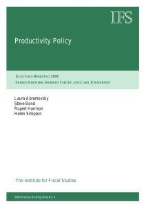 IFS  Productivity Policy The Institute for Fiscal Studies
