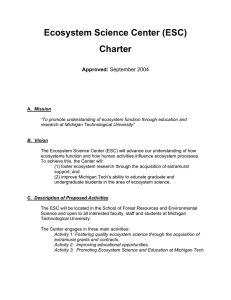 Ecosystem Science Center (ESC) Charter  Approved: