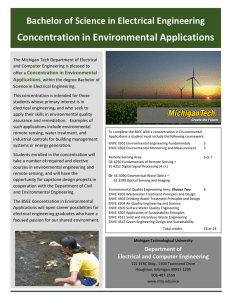 Concentration in Environmental Applications  Bachelor of Science in Electrical Engineering  Concentration in Environmental  Applications