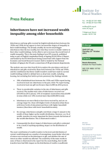 Press Release Inheritances have not increased wealth