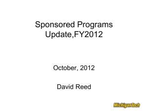 Sponsored Programs Update,FY2012 October, 2012