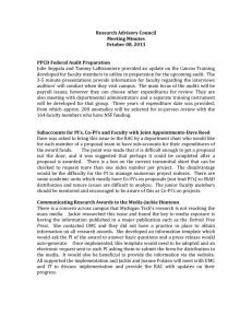 Research Advisory Council Meeting Minutes October 08, 2013 PPCD Federal Audit Preparation