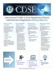 International	Traffic	in	Arms	Regulations/Export Administration	Regulations  Desktop	Reference