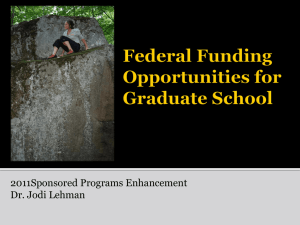 2011Sponsored Programs Enhancement Dr. Jodi Lehman
