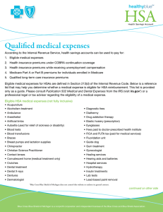 HSA Qualified medical expenses