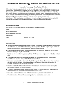 Information Technology Position Reclassification Form