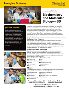 Biochemistry and Molecular Biology—BS Biological Sciences