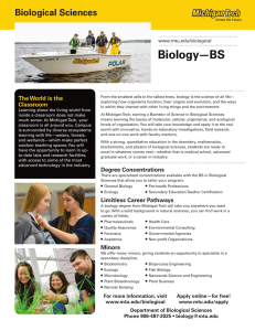 Biology—BS Biological Sciences The World is the