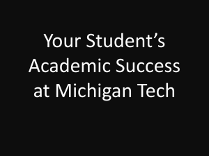 Your Student’s Academic Success at Michigan Tech