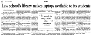 Law its school's library makes laptops avallable to students