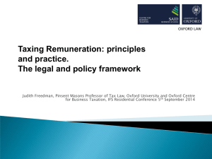 Taxing Remuneration: principles and practice. The legal and policy framework
