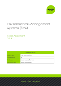 Environmental Management Systems (EMS) Major Assignment