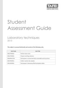 Student Assessment Guide Laboratory techniques