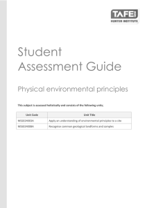 Student Assessment Guide Physical environmental principles