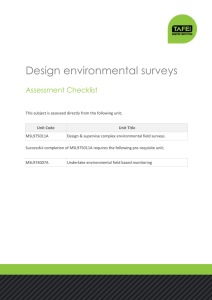 Design environmental surveys Assessment Checklist