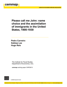 Please call me John: name choice and the assimilation States, 1900-1930