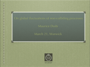 On global fluctuations of non-colliding processes Maurice Duits March 21, Warwick  