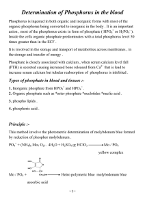 Determination of Phosphorus in the blood