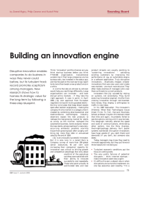 Building an innovation engine Sounding Board Disruptive innovation enables