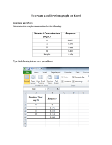 To create a calibration graph on Excel