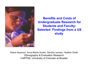 Benefits and Costs of Undergraduate Research for Students and Faculty: