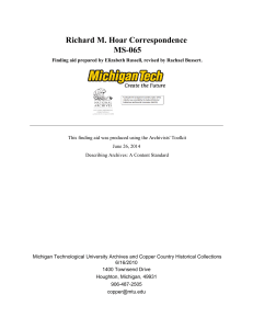 Richard M. Hoar Correspondence MS-065