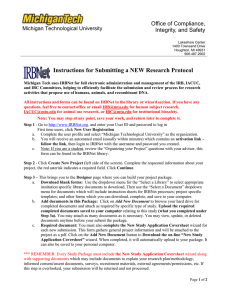 Instructions for Submitting a NEW Research Protocol Office of Compliance,