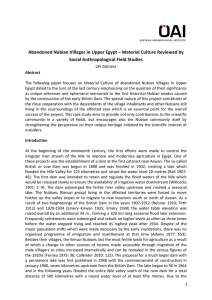Abandoned Nubian Villages in Upper Egypt – Material Culture Reviewed by  Social Anthropological Field Studies 