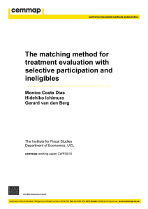 The matching method for treatment evaluation with selective participation and ineligibles