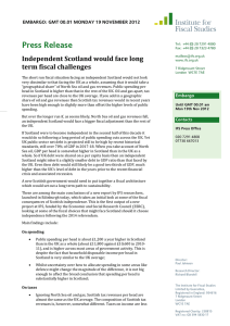 Press Release Independent Scotland would face long term fiscal challenges