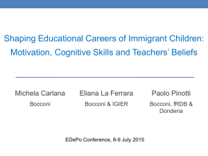 Shaping Educational Careers of Immigrant Children: Michela Carlana Paolo Pinotti
