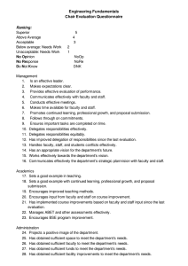 Engineering Fundamentals Chair Evaluation Questionnaire