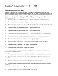 President’s Evaluation Survey – 2014 / 2015 Evaluation of Executive Team