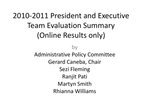 2010-2011 President and Executive Team Evaluation Summary (Online Results only)
