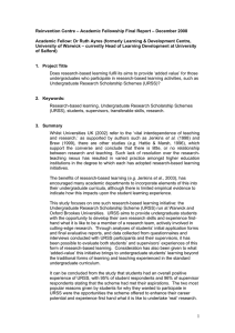 Reinvention Centre – Academic Fellowship Final Report – December 2008