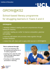 GROW@KS2 School-based literacy programme for struggling learners in Years 3 and 4