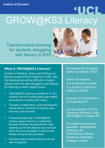 GROW@KS3 Literacy Transformative learning for students struggling with literacy in KS3
