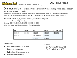 ECE Focus Areas Communication: The transmission of information including voice, data, location