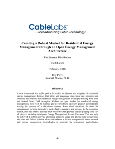 Creating a Robust Market for Residential Energy Architecture