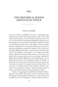 d THE HISTORICAL JEWISH GHETTOS OF VENICE Duncan Cardillo