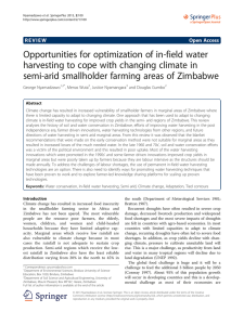 Opportunities for optimization of in-field water