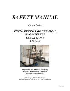 SAFETY MANUAL  FUNDAMENTALS OF CHEMICAL ENGINEERING
