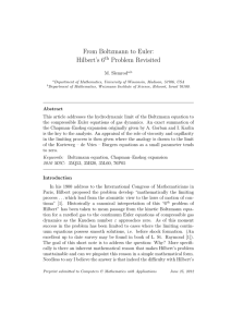 From Boltzmann to Euler: Hilbert’s 6 Problem Revisited th