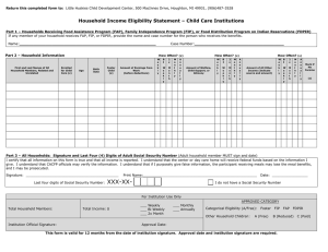Household Income Eligibility Statement – Child Care Institutions
