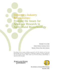University-Industry Relationships: Framing the Issues for Academic Research in