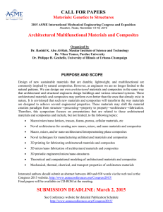 CALL FOR PAPERS Architectured Multifunctional Materials and Composites Materials: Genetics to Structures