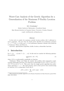Worst-Case Analysis of the Greedy Algorithm for a Problem