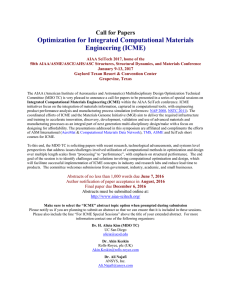 Optimization for Integrated Computational Materials Engineering (ICME) Call for Papers